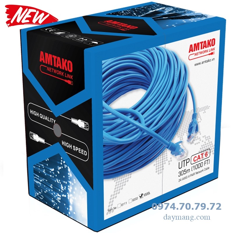cáp mạng amtako cat6 utp